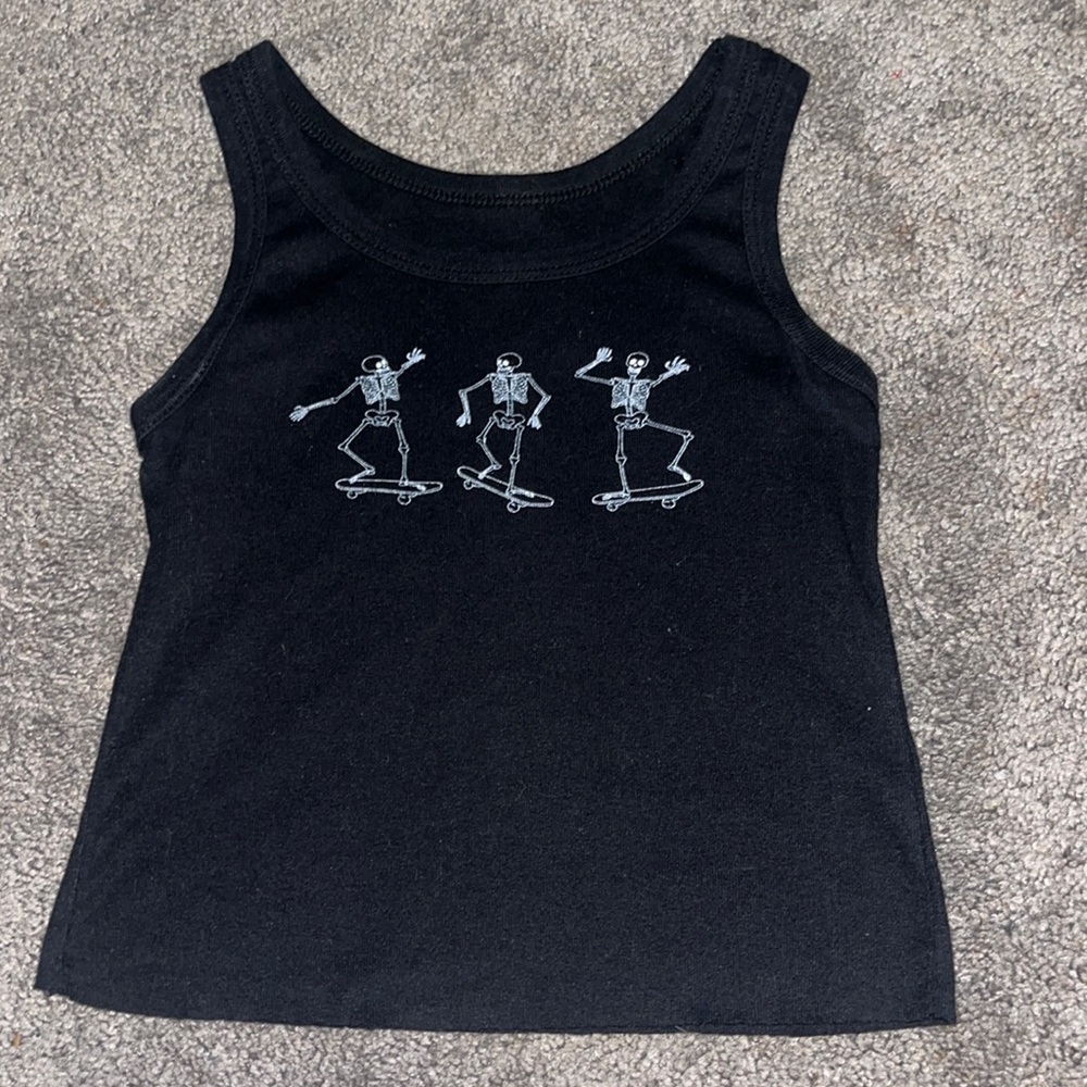 Tilly’s Black Skeleton Crop Tank